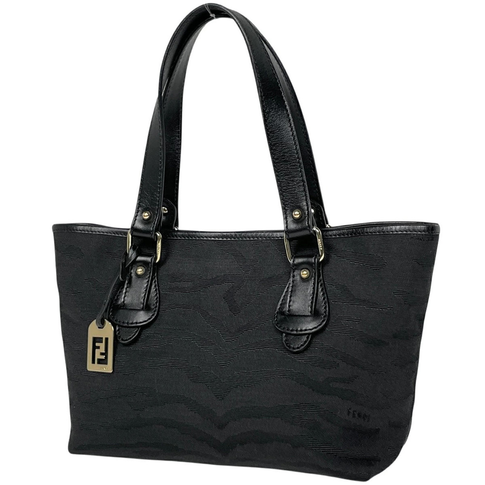 Fendi handbag zebra canvas black
